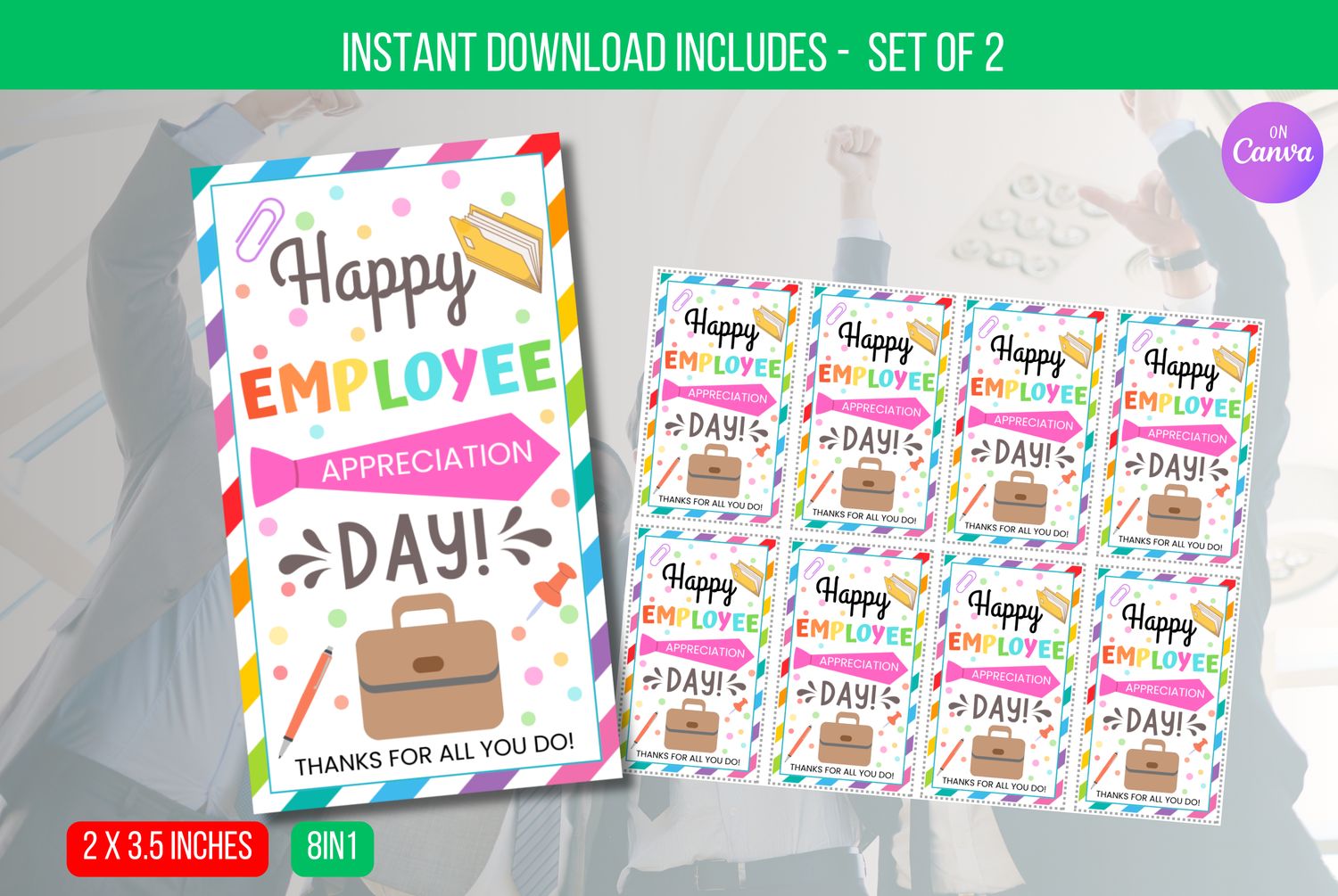EDITABLE Happy Employee Appreciation Day Gift Tag, Employee Appreciation Tags, Staff Appreciation Gift For Employees Instant Download