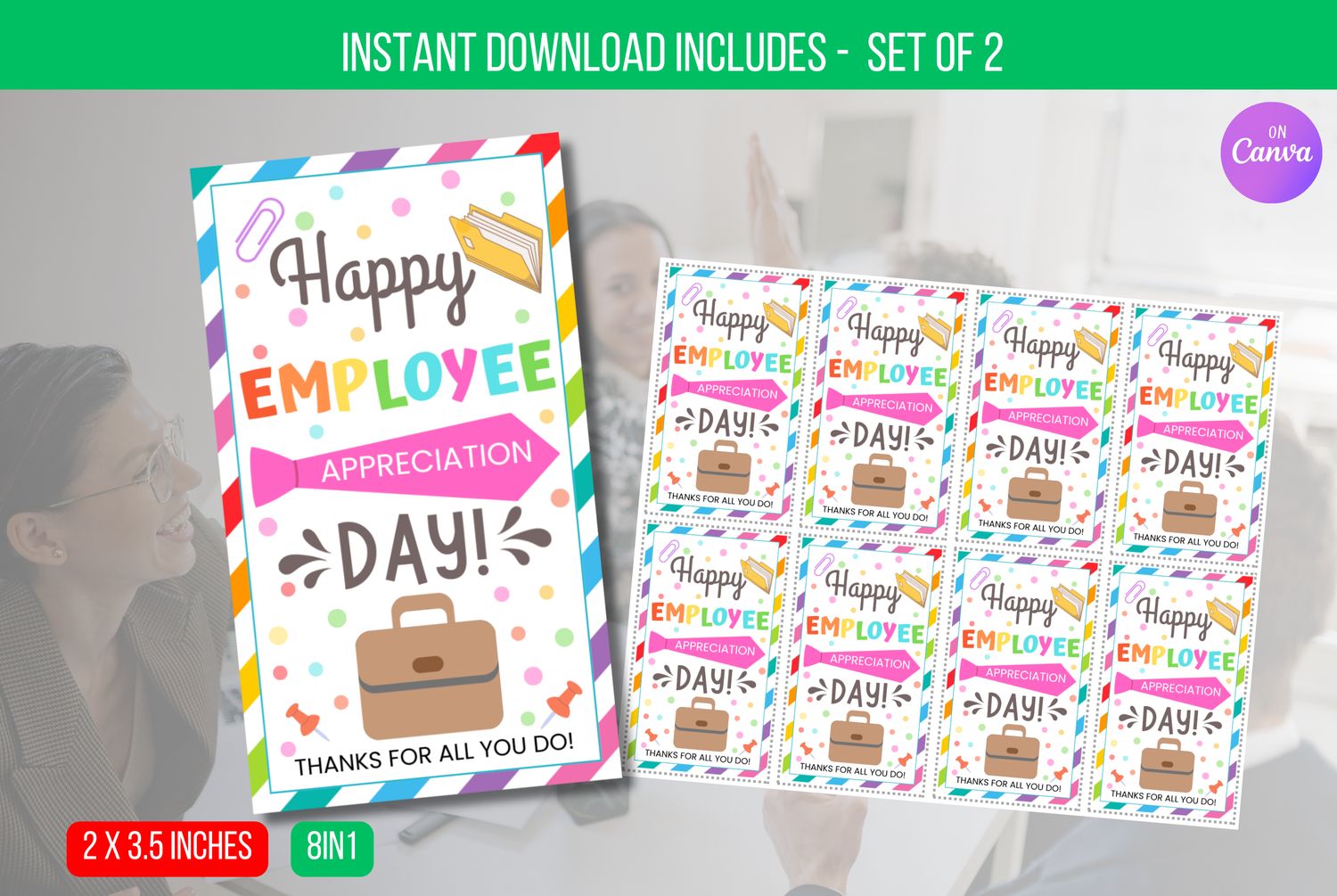 EDITABLE Happy Employee Appreciation Day Gift Tag, Employee Appreciation Tags, Staff Appreciation Gift For Employees Instant Download