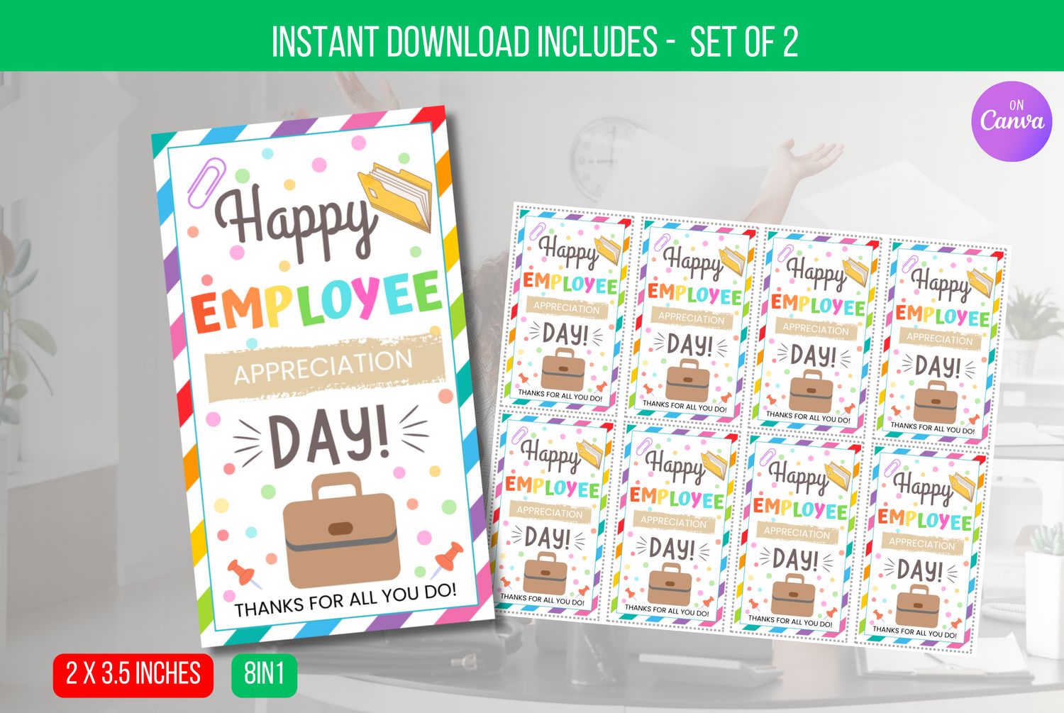 EDITABLE Happy Employee Appreciation Day Gift Tag, Employee Appreciation Tags, Staff Appreciation Gift For Employees Instant Download