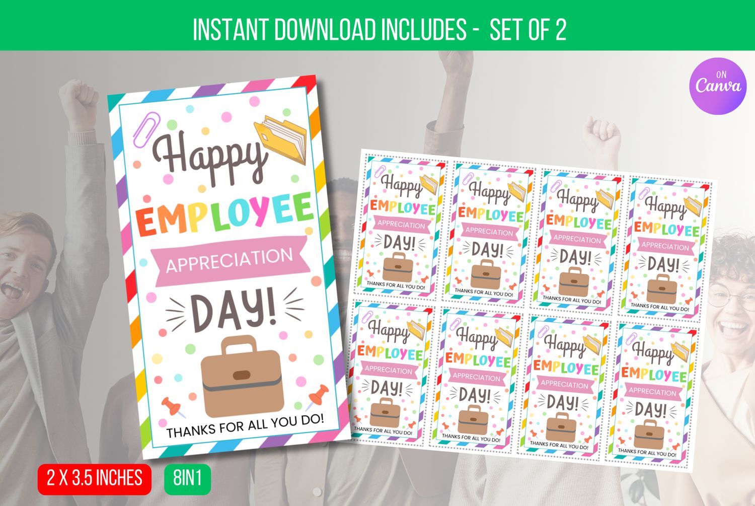 EDITABLE Happy Employee Appreciation Day Gift Tag, Employee Appreciation Tags, Staff Appreciation Gift For Employees Instant Download