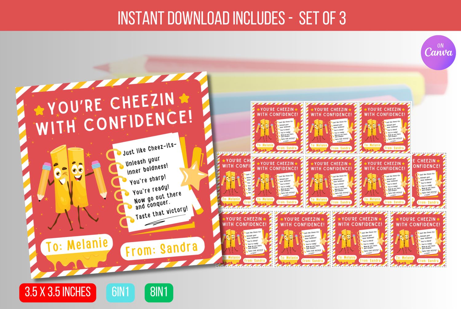 EDITABLE You are Cheezin with Confidence, Cheese Cracker Thank You Tag,  Teacher Appreciation, Cheesy Tag Nurse Download
