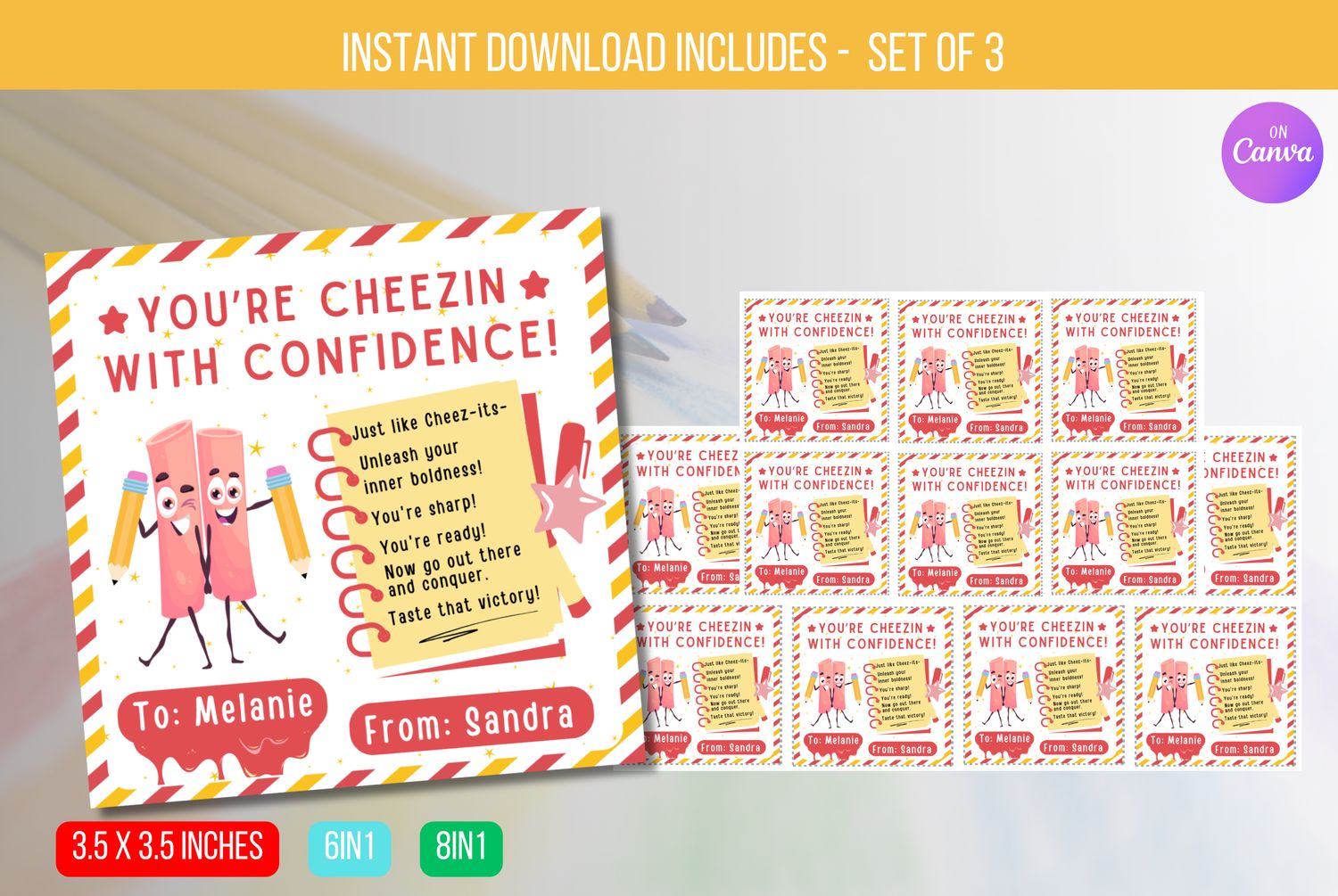 EDITABLE You are Cheezin with Confidence, Cheese Cracker Thank You Tag,  Teacher Appreciation, Cheesy Tag Nurse Download