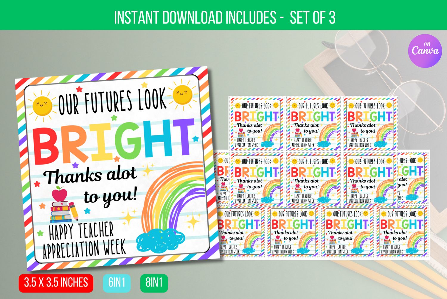 EDITABLE Future So Bright You&#39;re Gonna Need Shades Tag,  End of the Year Classroom Graduation Favor Tag Instant Download
