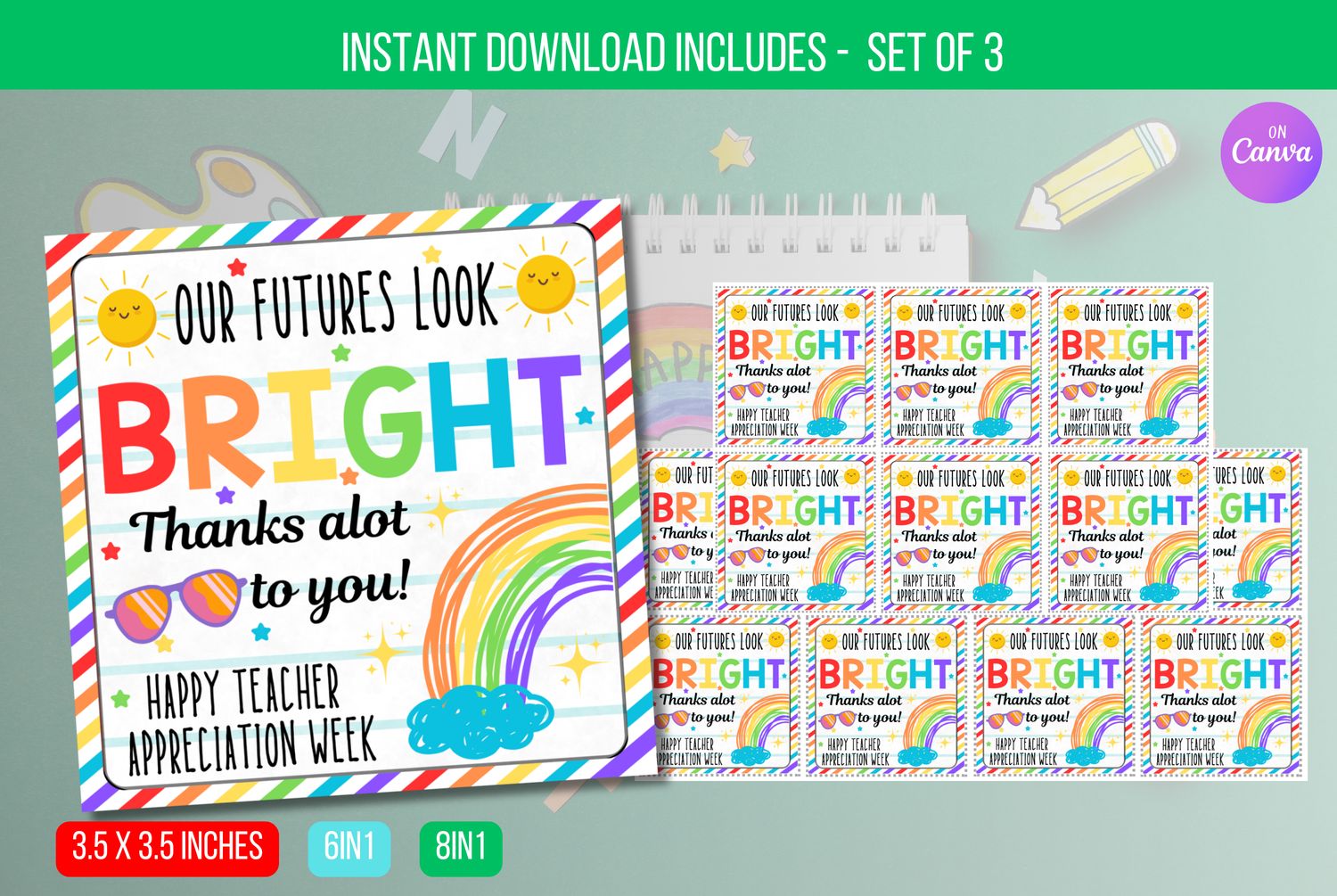EDITABLE Future So Bright You&#39;re Gonna Need Shades Tag,  End of the Year Classroom Graduation Favor Tag Instant Download