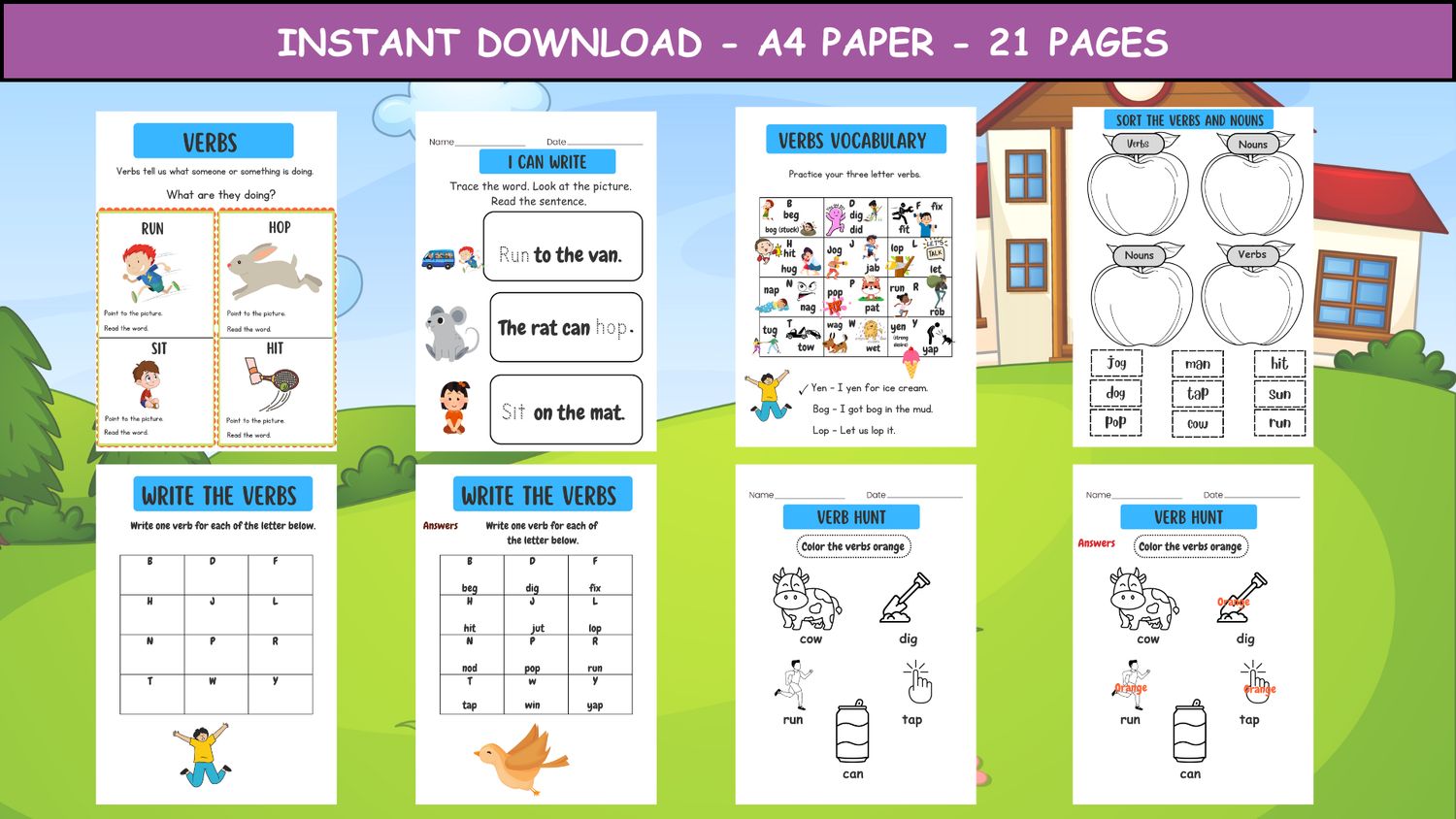 Action Packed Fun: A Verb Worksheet for Kindergarteners
