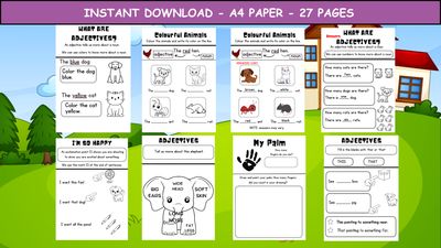 Adjective Adventure Worksheet For Nursery Two