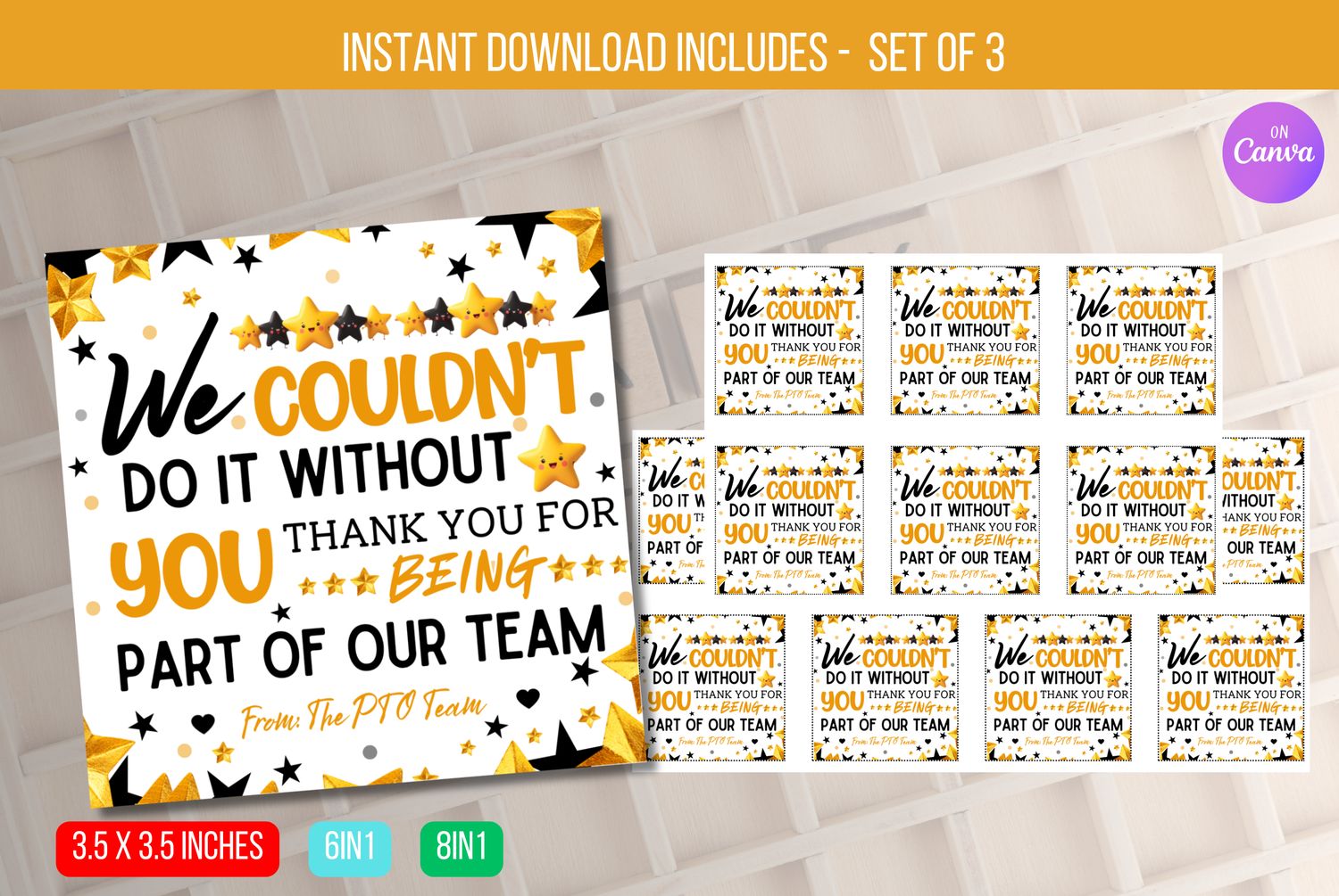 EDITABLE We couldn&#39;t do it without you Tag, Employee Appreciation Gift Tag, Thank You Essential Worker, Frontline Worker Tag Download