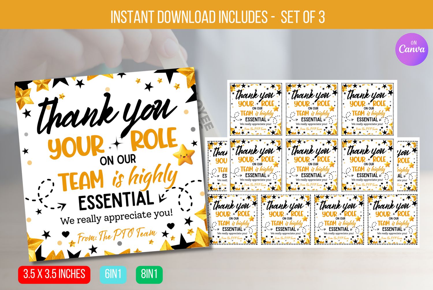 EDITABLE We couldn&#39;t do it without you Tag, Employee Appreciation Gift Tag, Thank You Essential Worker, Frontline Worker Tag Download