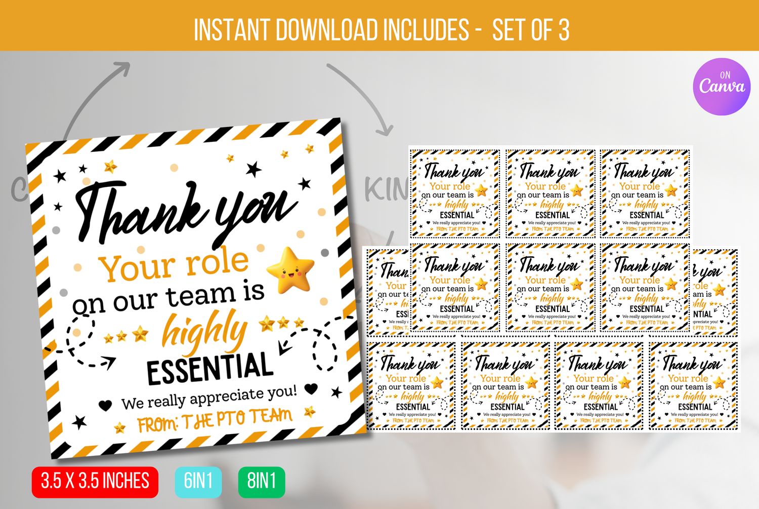 EDITABLE We couldn&#39;t do it without you Tag, Employee Appreciation Gift Tag, Thank You Essential Worker, Frontline Worker Tag Download