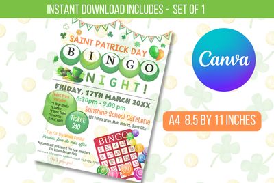 St. Patrick's Day Bingo Night Flyers