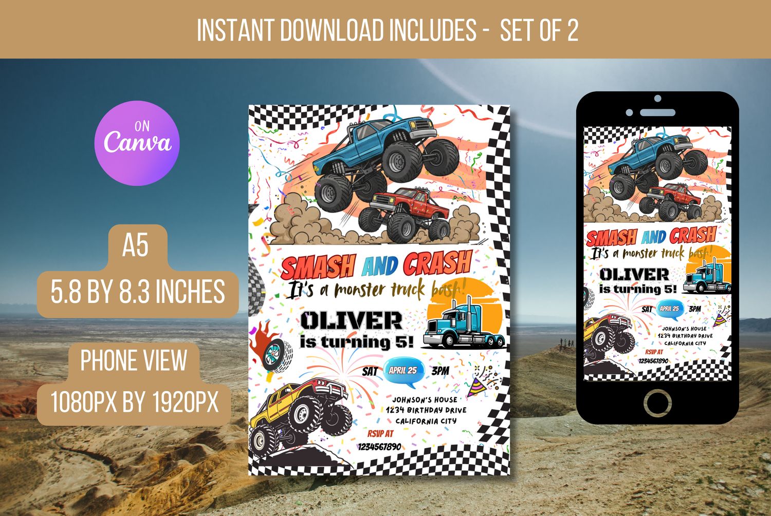 Monster Truck Bash Party Flyer