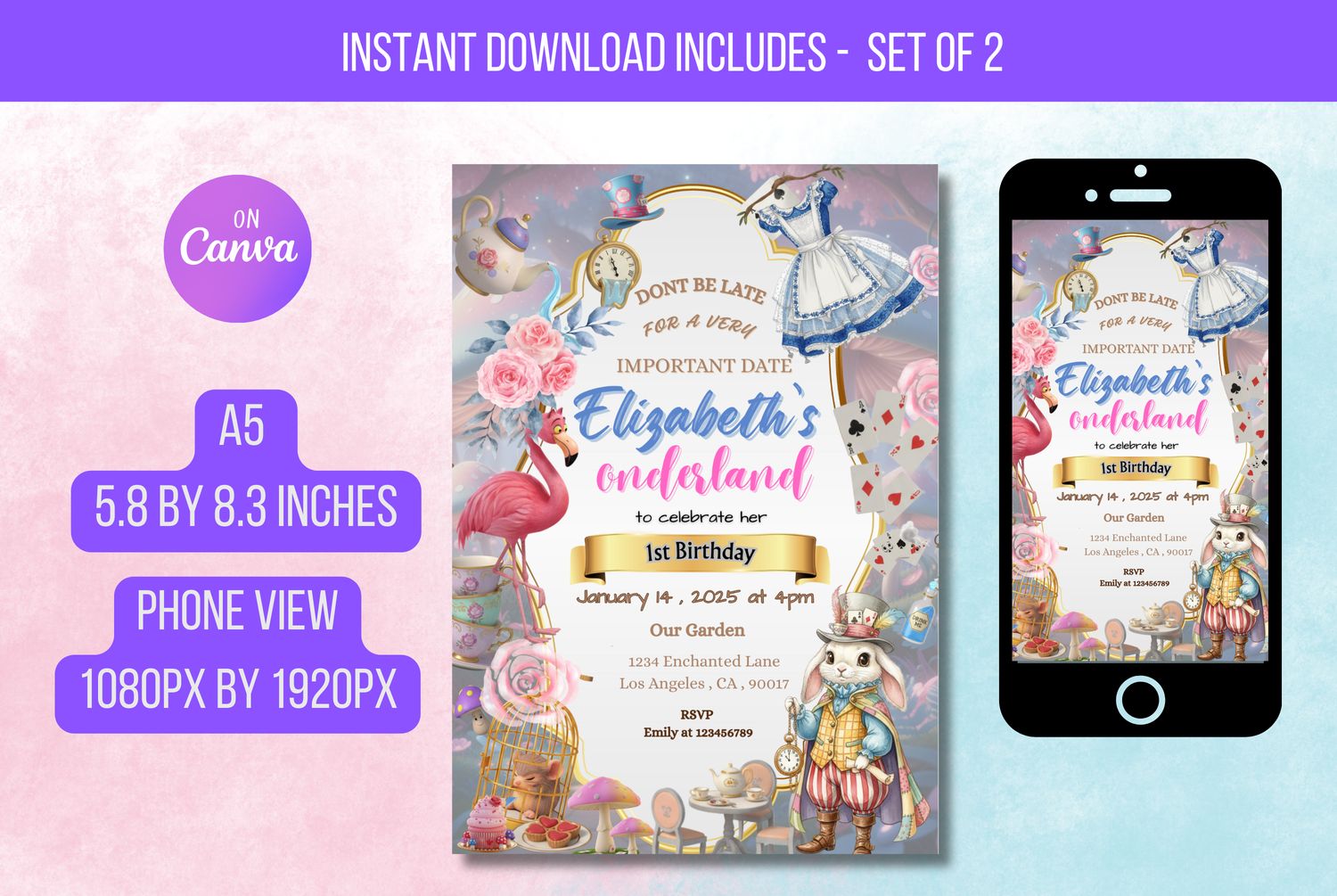 Onederland 1st Birthday Invitation  Flyer