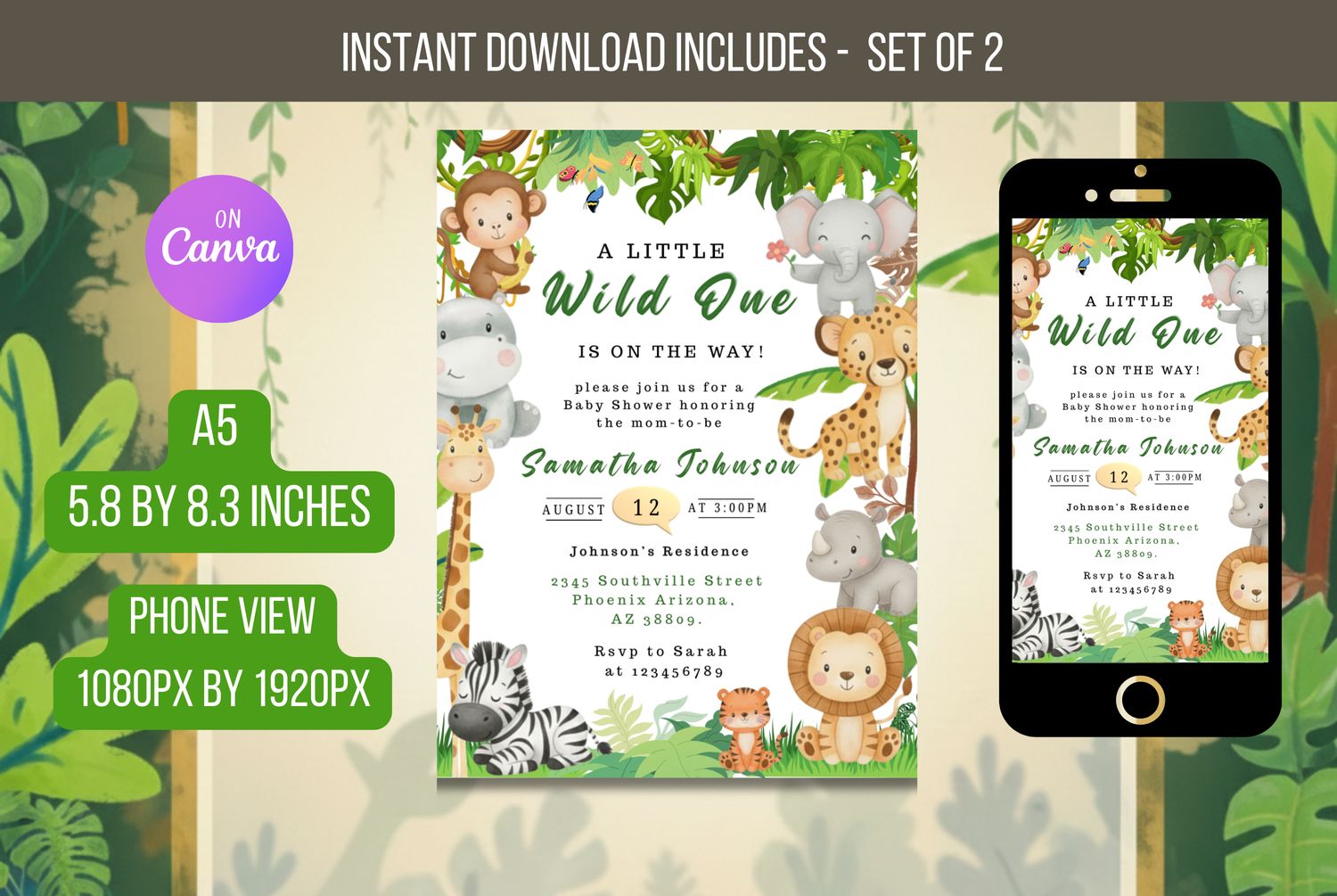 Little Wild One Baby Shower Flyer