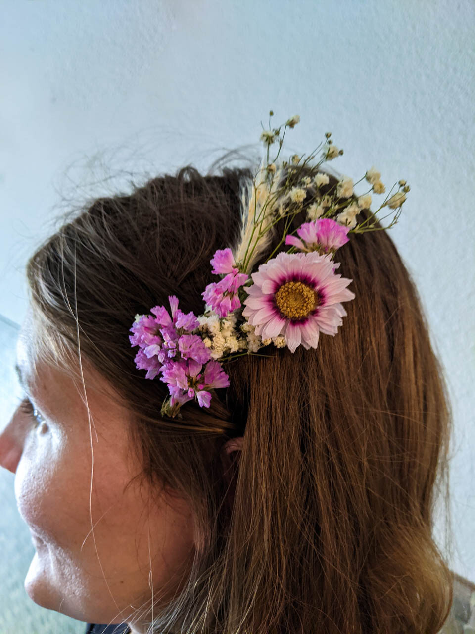 Haarspange mit Trockenblumen