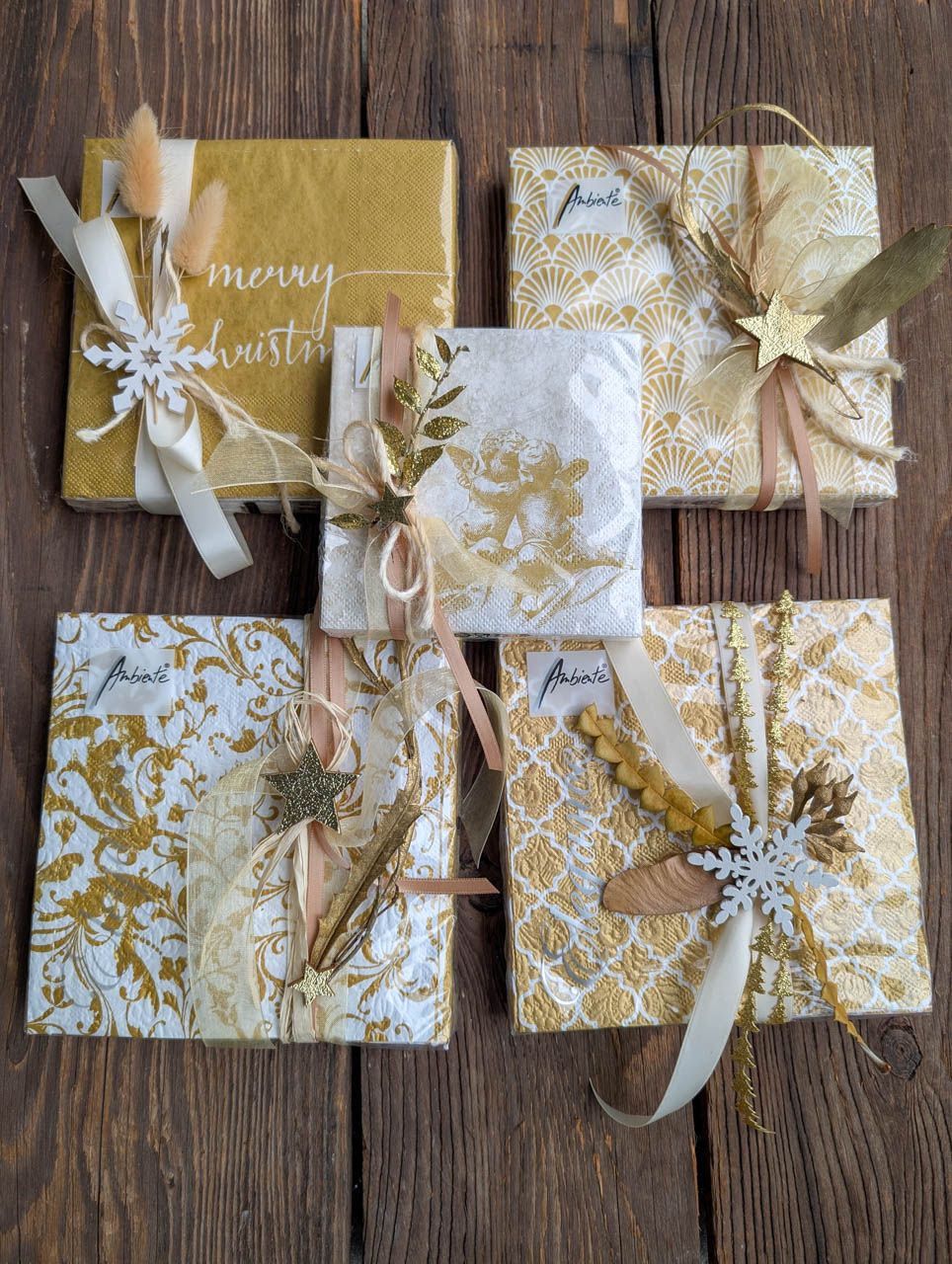 5 Pack Servietten Weihnachten geschmückt