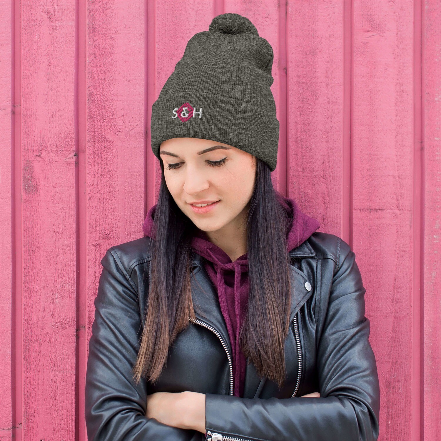Strength &amp; Honor Flamingo Pom-Pom Beanie 