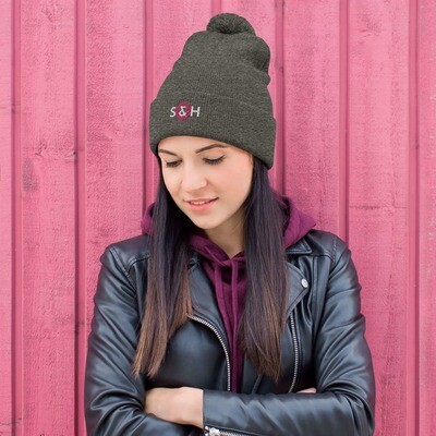 Strength &amp; Honor Flamingo Pom-Pom Beanie 
