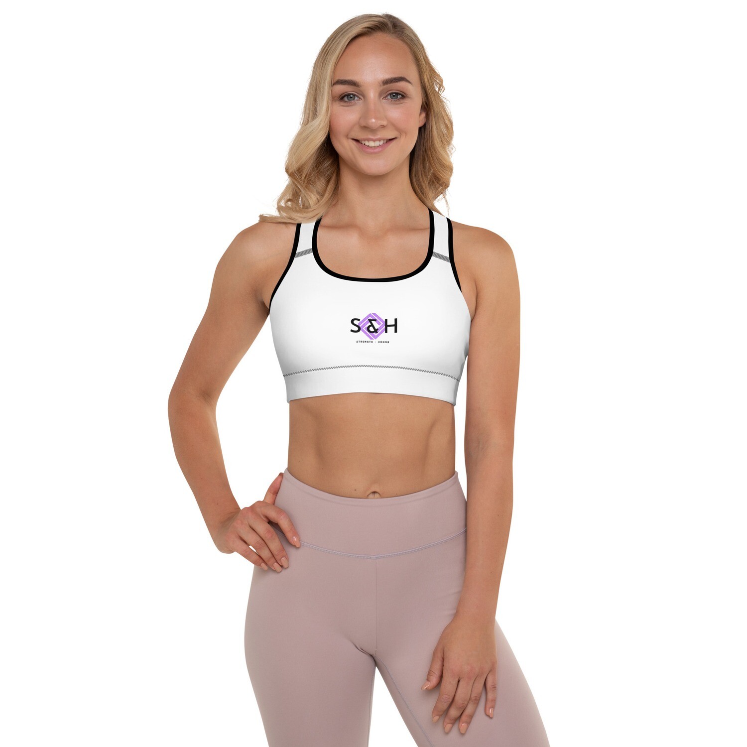 US Navy Veteran with S&amp;H Logo Padded Sports Bra