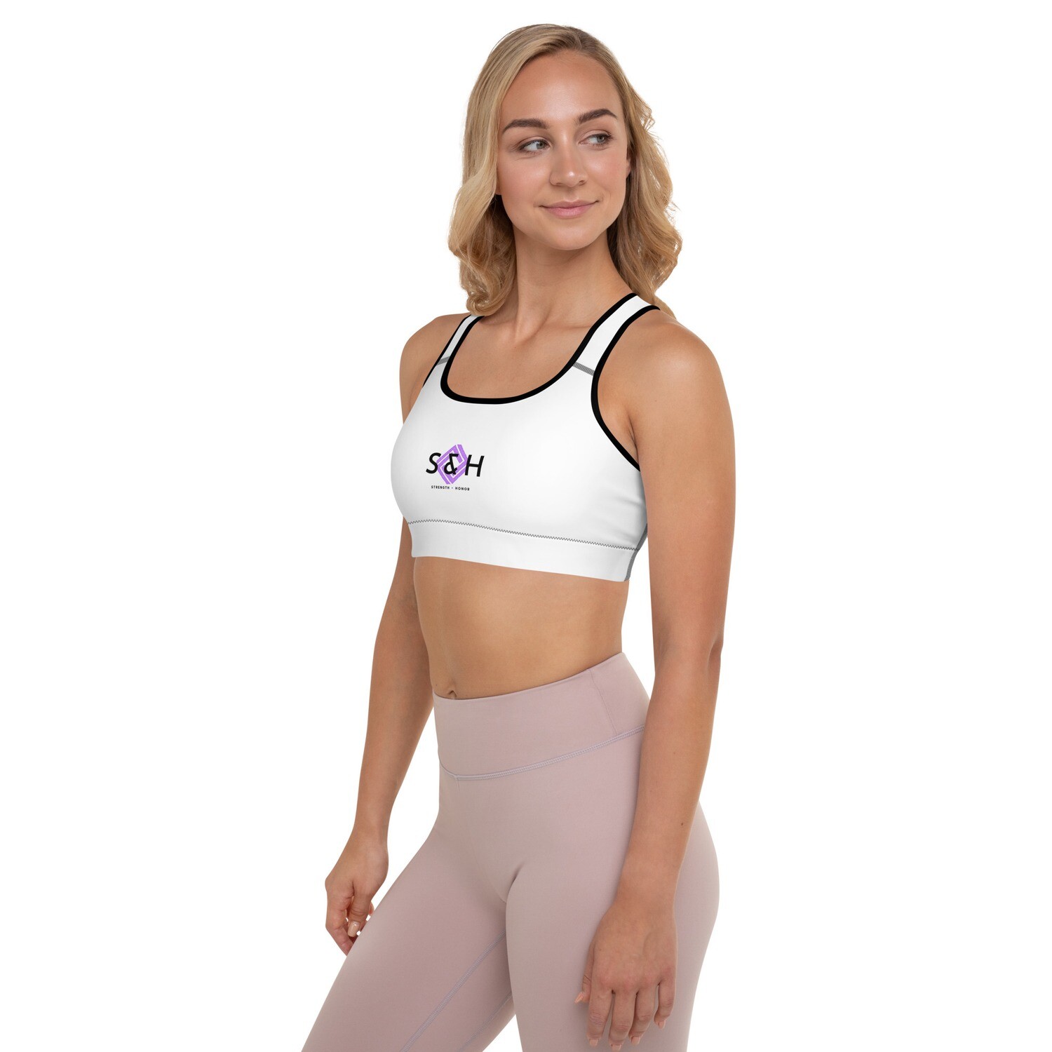 USAF Veteran with S&amp;H Logo Padded Sports Bra