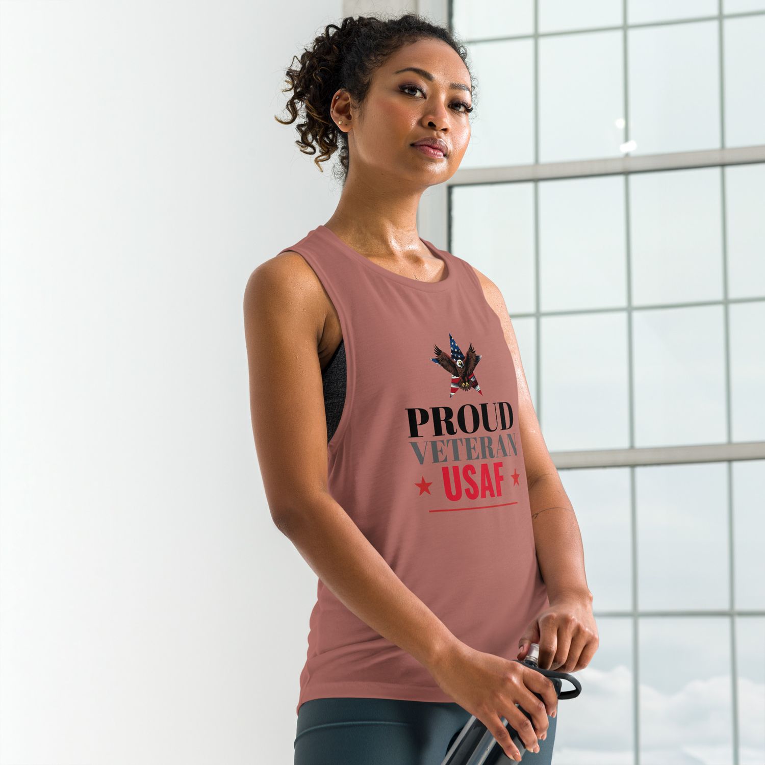 Ladies’ Muscle Tank USAF Veteran