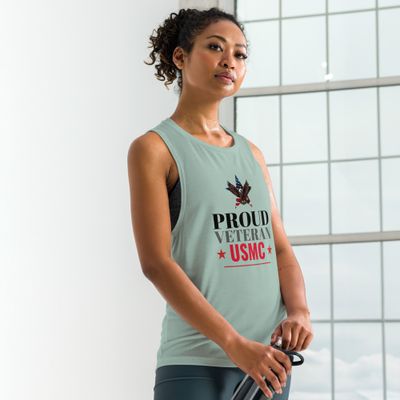 Ladies’ Muscle Tank USMC Veteran