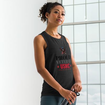 Ladies’ Muscle Tank USMC Veteran