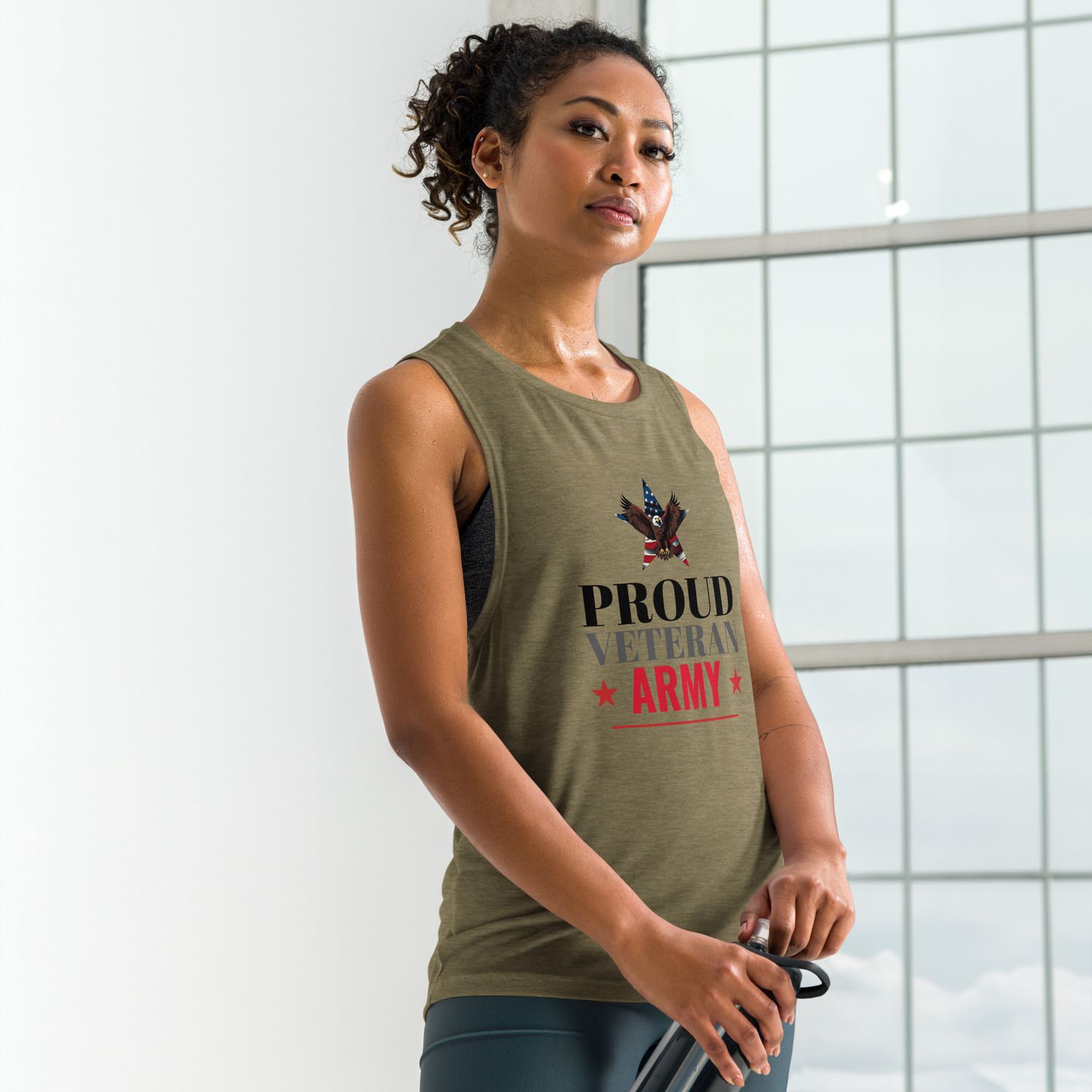 Ladies’ Muscle Tank Army Veteran