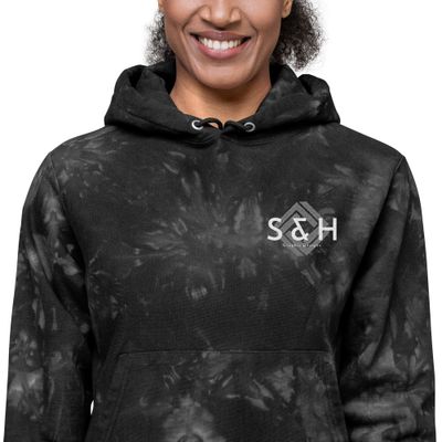 Embroidered S&amp;H Unisex Champion tie-dye hoodie