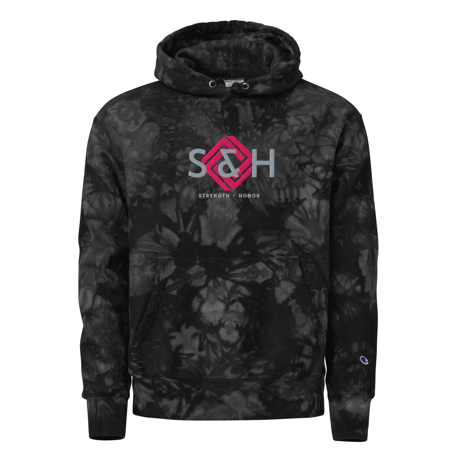 Embroidered S&amp;H Unisex Champion tie-dye hoodie