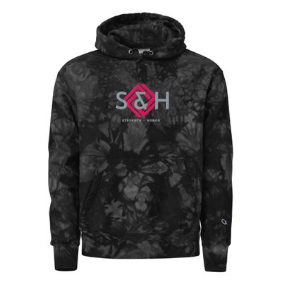 Embroidered S&amp;H Unisex Champion tie-dye hoodie