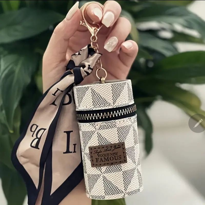 Bucket Bag Keychain with Scarf
