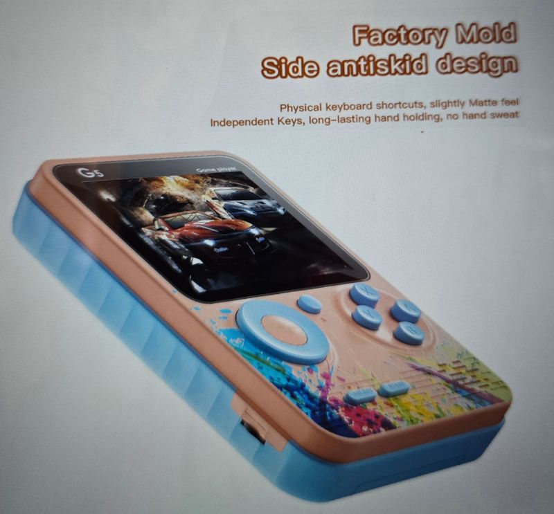 G5 3-Inch Full-Color Screen Handheld Retro Game Console with 500 Preloaded Games and Rechargeable Battery