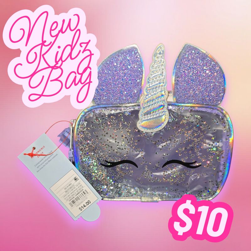 Unicorn Glitter Kids Bag - Purple