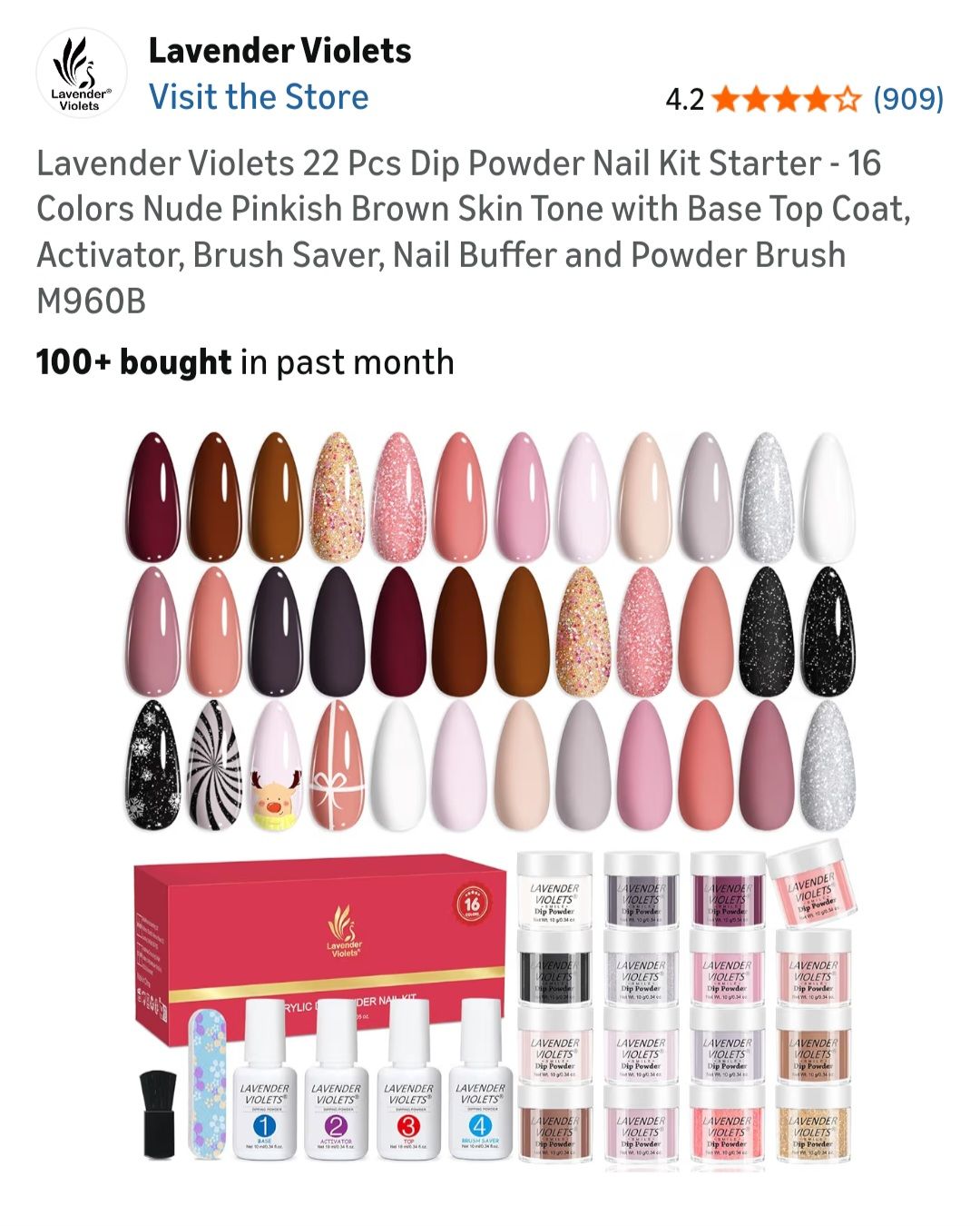 Lavender Violets 16 Color Acrylic Powder Nail Set