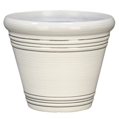Style Selections 13.45-in W x 11.65-in H White Resin Contemporary/Modern Indoor/Outdoor Planter