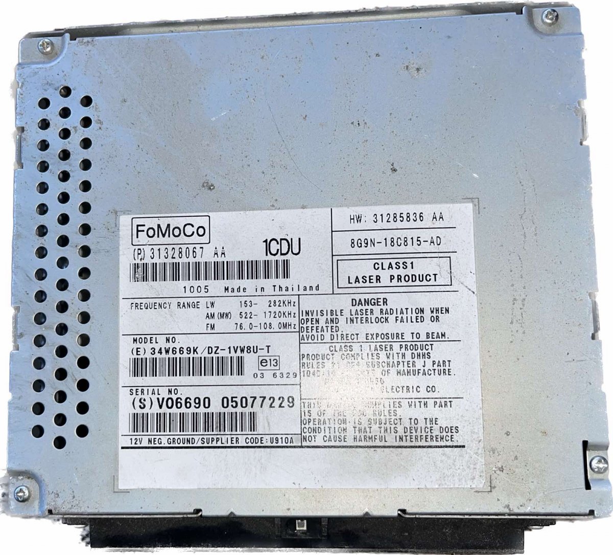Volvo S80 Cd changer CD  Changer VOLVO S80 II (AS) (2006-2016)

Part...
