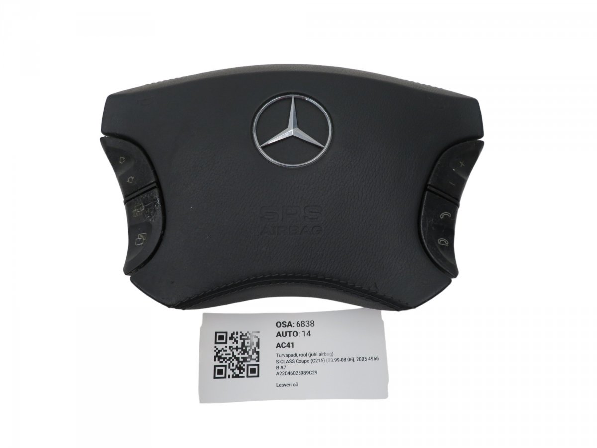 Mercedes-Benz C (W203) Steering Wheel Airbag A2204601698 2204601698 A22046025989C29 Steering...
