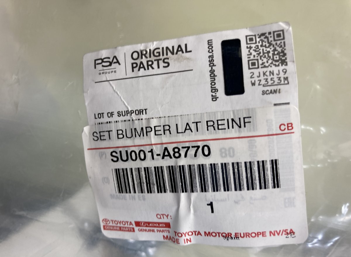 Toyota Proace Rear bumper carrier holder on fender set SUU001A8770 SUU001-A8770 9816768880 9816768780 ...