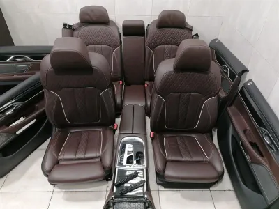 BMW 7 G11 säten interiör set säte interiör mockabrun lädermassage