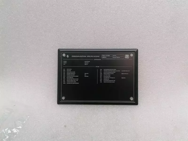 FERRARI ROMA F169 PERSONALISATION PLATE PERSONALISATION PLATE