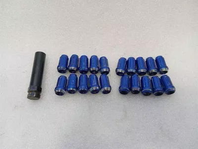 CHEVROLET CORVETTE C6 Z06 LS7 WHITE LOG NUTS Blue finish lug nuts and 1 key