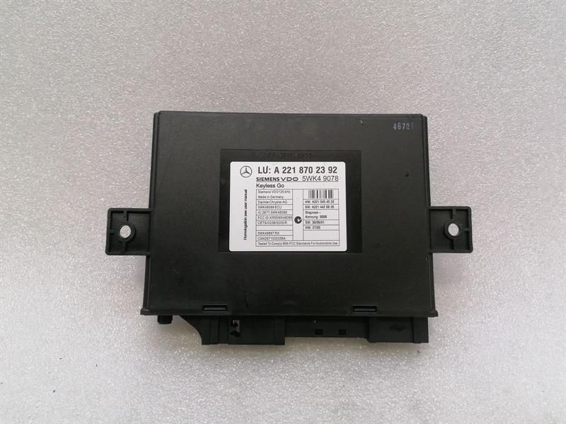 Mercedes CL W216 W221 Keyless Go Module A2218702392 Control Unit Kessy