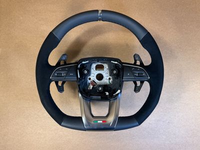 НОВ Lamborghini URUS 4M Кожен волан Alcantara Черни шевове + ОТОПЛЕНИЕ