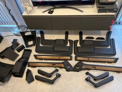 BMW 7 E23 Facelift GENUINE Door Center Console Panel Trim SET Black