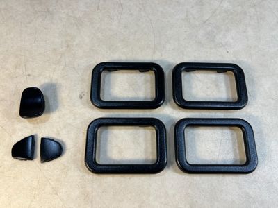 BMW 7 E23 GENUINE Inner Door Handle Covers SET + Armrest Trims BLACK