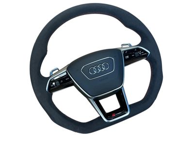 Audi A6 A7 A8 Q8 E-tron 4K 4N 4M OEM ALCANTARA RS-line Łopatki kierownicy