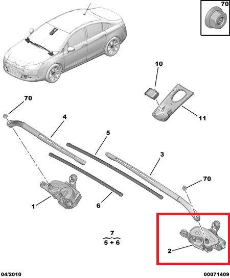Citroen C5 Wiper Motor Windscreen Wiper Motor Windscreen CITROËN C5 II (2008-2019...