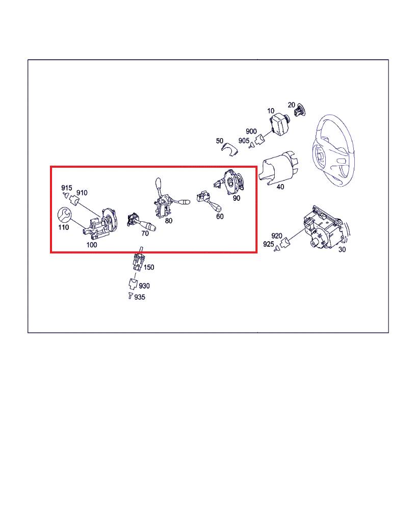 Mercedes-Benz A (W169) Indicator/wiper/slip ring switch (stalk) Indicator/wiper/slip ring switch (stalk) MERCED...
