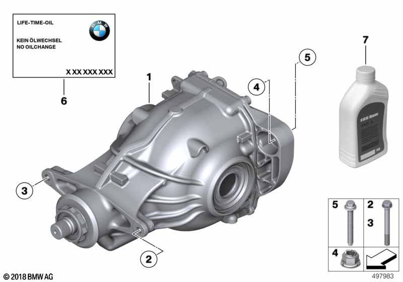 BMW 5 (E60 / E61) Rear axle differential 7578150 Rear axle differential BMW 5 (F10, F11)...