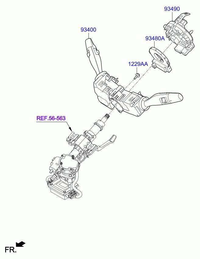 Kia Sportage Indicator/wiper/slip ring switch (stalk) Indicator/wiper/slip ring switch (stalk) KIA SP...